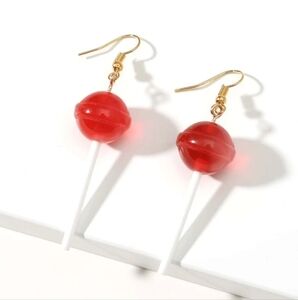 Creative Dangle Drop Red Lollipop‎ Drop Womens Earrings Red